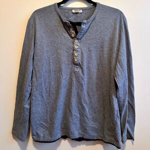 Hotouch Mens Layered Look Long Sleeve Shirt L